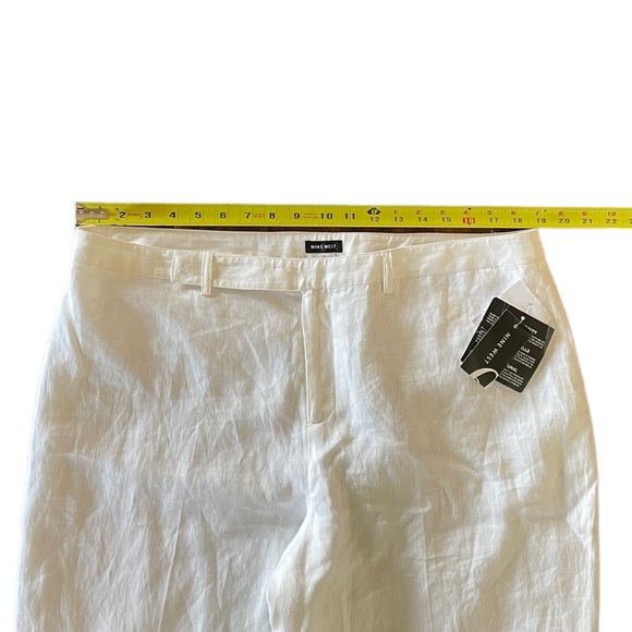 Nine West NWT Slouchy Cyndi white linen wide leg lagenlook trouser pant size 16 - Picture 10 of 16